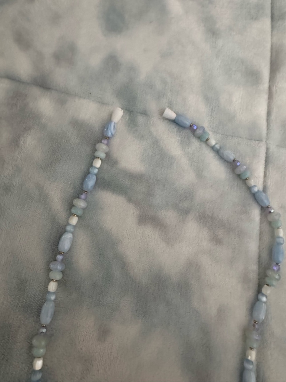 Little Words Project Good Energy Pastel Blue Beaded Lanyard - Picture 4 of 5